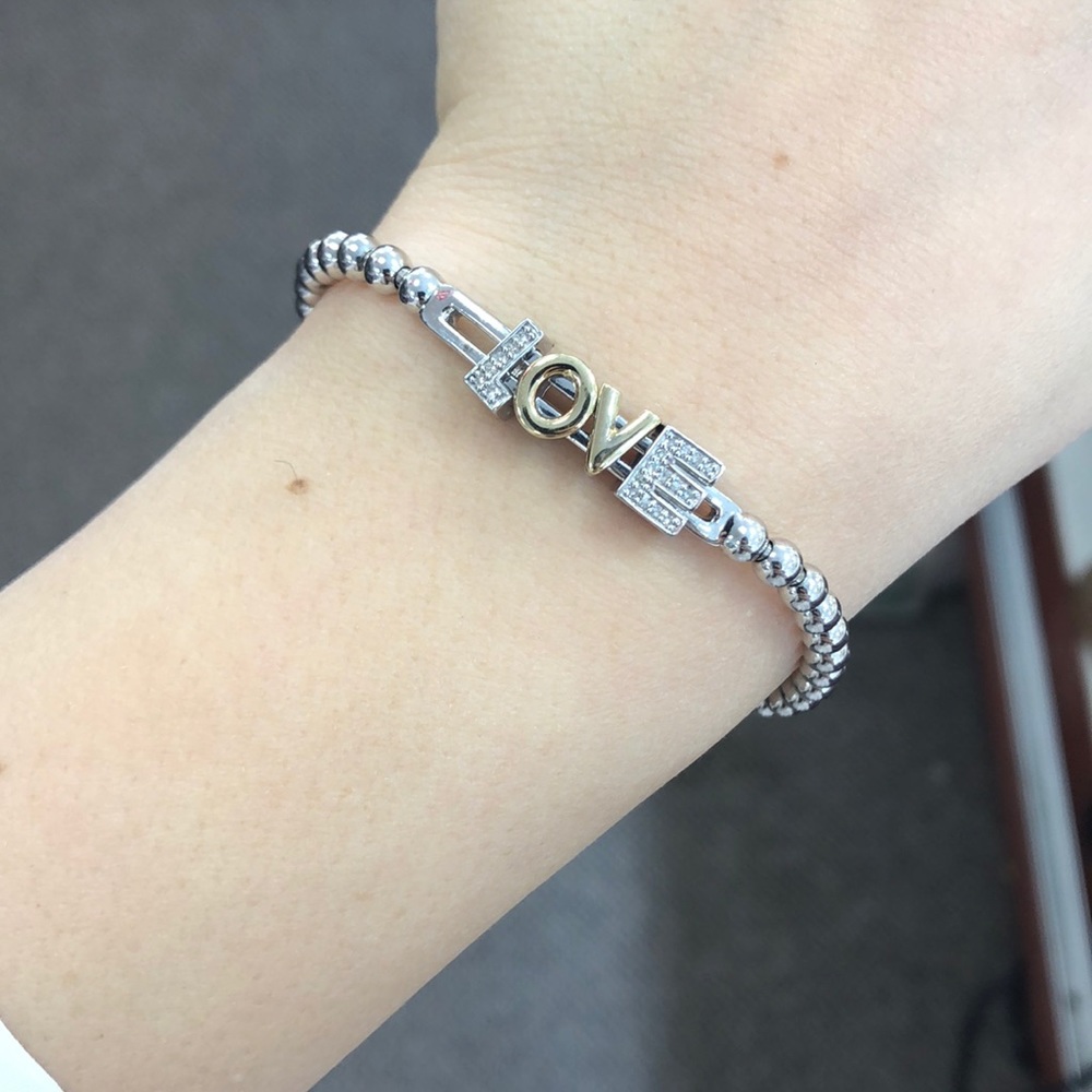 Love silver and diamond bracelet